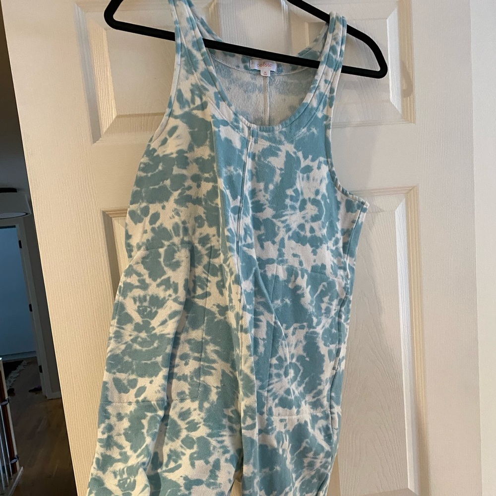 Cozy tie die jumpsuit